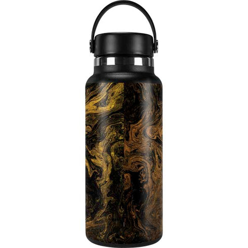 Gold and Black Marble Hydro Flask 32oz Wide Mouth Skin